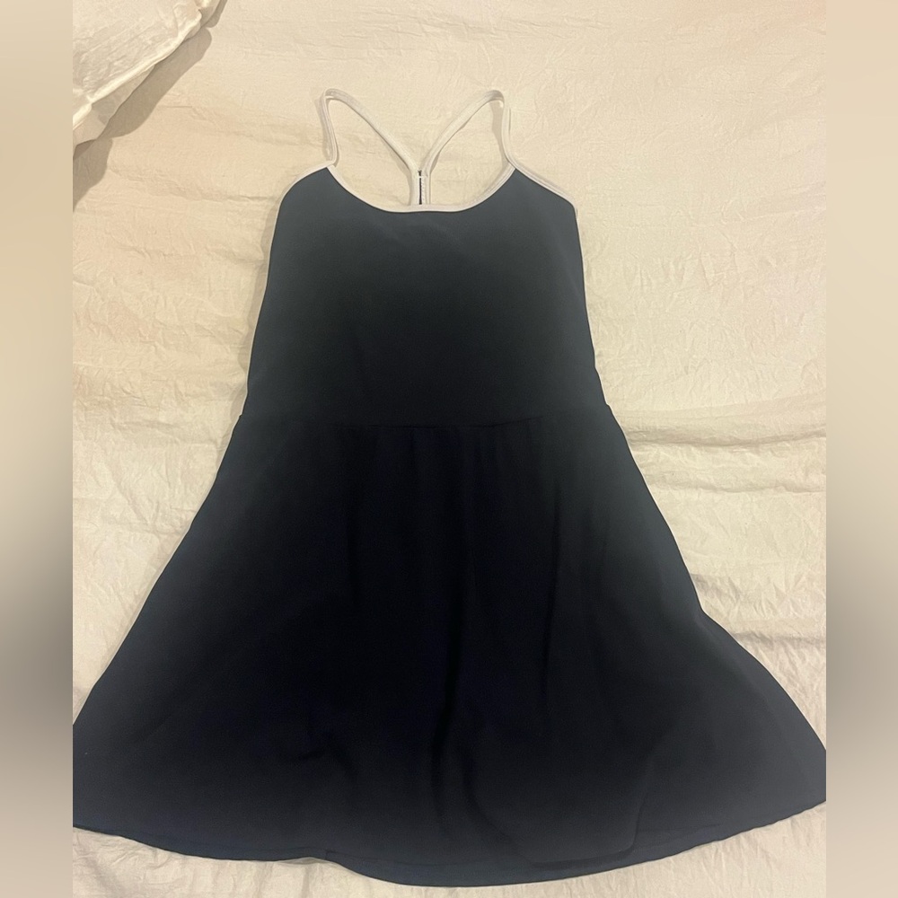 Splits59 Black Mini Dress with White Straps